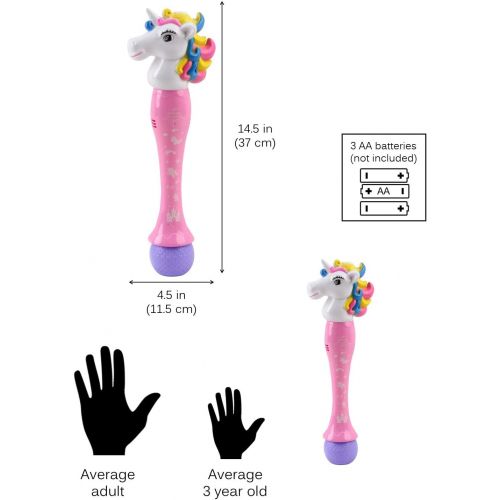  Vokodo Unicorn Bubble Blower Wand 14 Inch Blows Hundreds Per Minute With Light Music And Soap Solution Easy To Use Blaster Gun Battery Operated Kids Party Shooter Toy Great Gift Fo