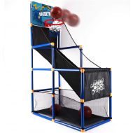 Vokodo Kids Home Basketball Court Shooting Game Includes 2 Balls Air Pump And Slide Ramp Great For Indoor Arcade Practice Improves Scoring Accuracy Sports Toys Active Play Gift For