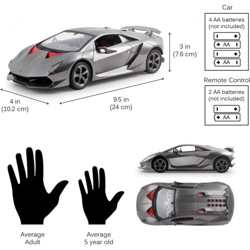  Vokodo RC Super Car 1:18 Scale Remote Control Full Function Easy to Operate Kids Toy Exotic Sports Model with Working LED Headlights Luxury Race Vehicle for Children Boys and Girls