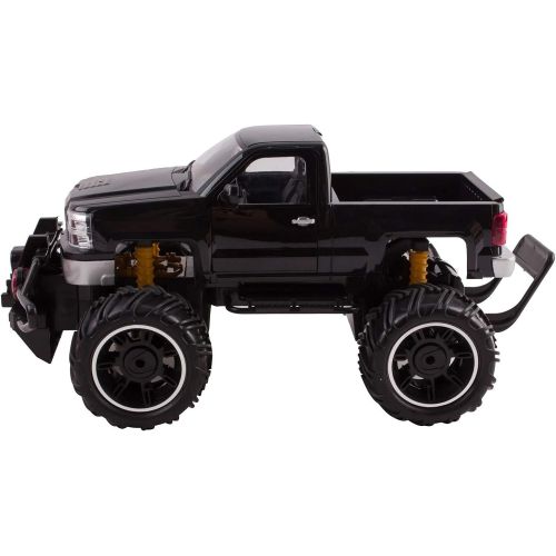  Vokodo Big Wheel Beast RC Monster Truck Remote Control Doors Opening Car Light Up Headlights Ready to Run INCLUDES RECHARGEABLE BATTERY 1:14 Size Off-Road Toy (Black)