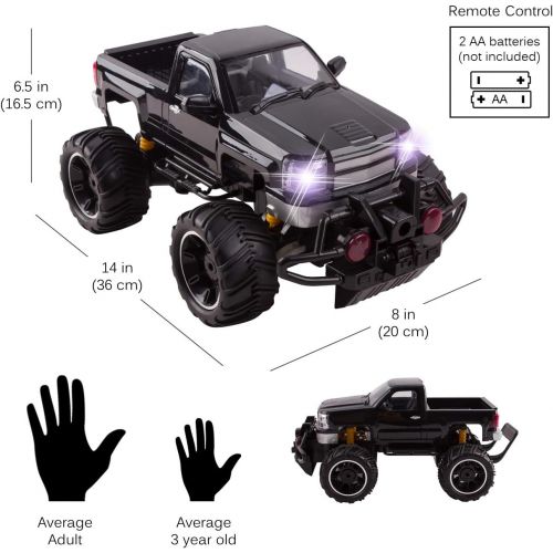  Vokodo Big Wheel Beast RC Monster Truck Remote Control Doors Opening Car Light Up Headlights Ready to Run INCLUDES RECHARGEABLE BATTERY 1:14 Size Off-Road Toy (Black)