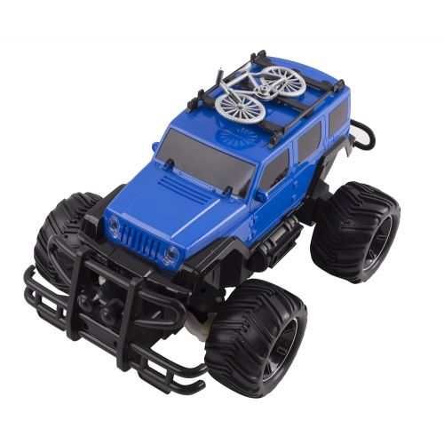  Vokodo RC Truck Jeep Big Wheel Monster Remote Control Car with LED Headlights Ready to Run Includes Rechargeable Battery 1:16 Size Off-Road Beast Buggy Toy