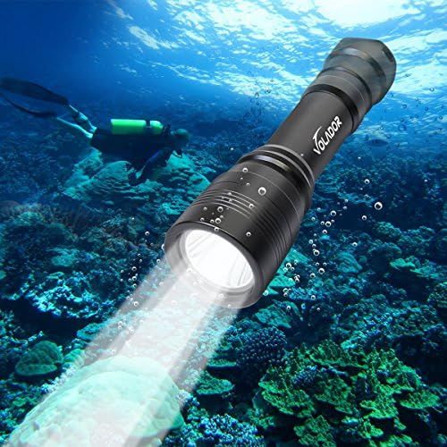  Volador Unterwasser Taschenlampe, 1000 Lumen Tauchen Taschenlampe, Tauchlampe Unterwasser 150m wasserdicht Submarine Licht Tauchlampen mit 1x18650 Akku und Ladegerat