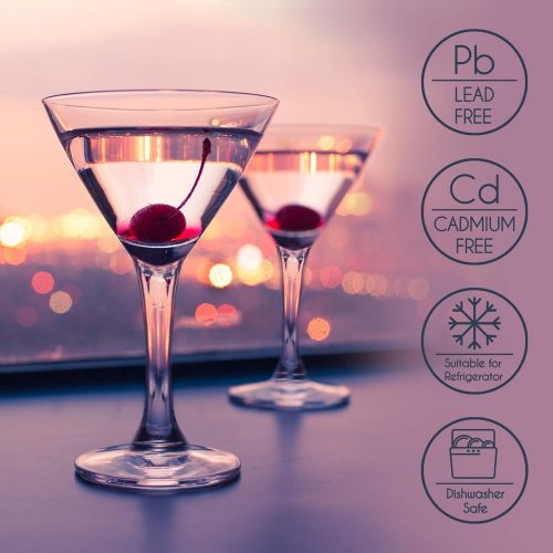  [아마존베스트]Volarium Martini Glasses Set of 6, Classics 6 Piece Martini Set, Perfect Cocktail Glasses, 6 Ounce Capacity