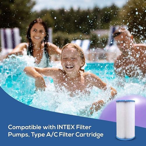  Volca Spares Type A or C Replacement Filter Cartridge Compatible with INTEX Pools, 6 Pack 29000e/59900e