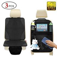 Volcanics Car Seat Protector for Leather and Rear Back Seat Organizer with Tablet Holder,Carseat Seat Protectors Under Car Seat and Kick Mat