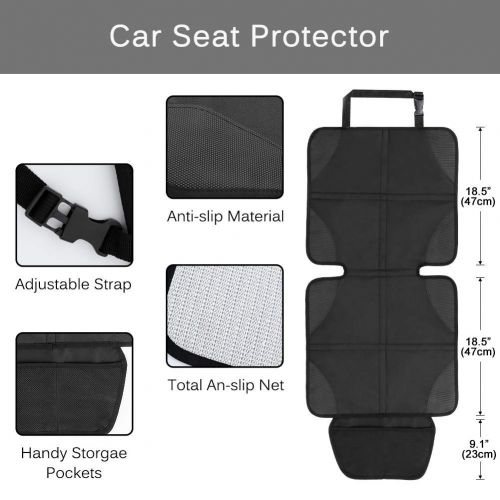  Volcanics Car Seat Protector for Leather and Rear Back Seat Organizer with Tablet Holder,Carseat Seat Protectors Under Car Seat and Kick Mat