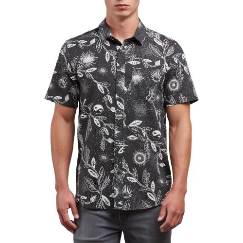  Volcom Mens Broha Short Sleeve Button Up Hawaiian Shirt