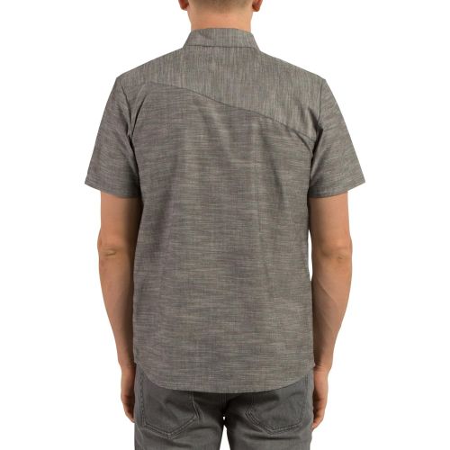  Volcom Mens Everett Oxford Modern Fit Short Sleeve Shirt, Black, Small