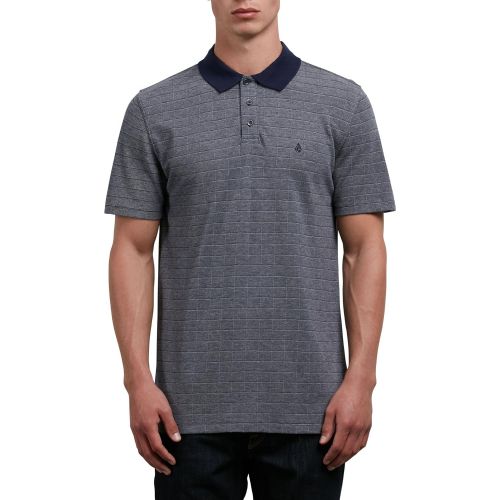  Volcom Mens Wowzer Plaid Short Sleeve Polo Shirt