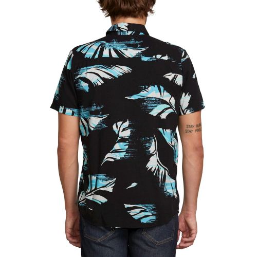  Volcom Mens Resin Leaf Short Sleeve Button Up Shirt