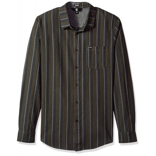  Volcom Mens Sable Long Sleeve Button Up Shirt