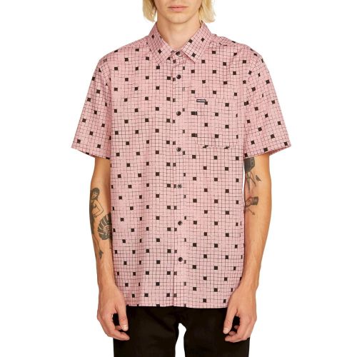  Volcom Mens Crossed Up Short Sleeve Button Up Shirt