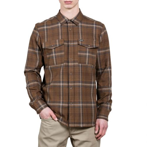  Volcom Mens Bodhi Double Pocket Flannel Long Sleeve Shirt