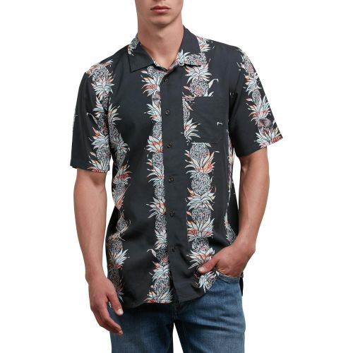  Volcom Mens Palm Glitch Short Sleeve Button Up Shirt