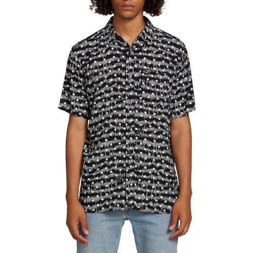  Volcom Mens Mag Sketch Button Up Short Sleeve Shirt