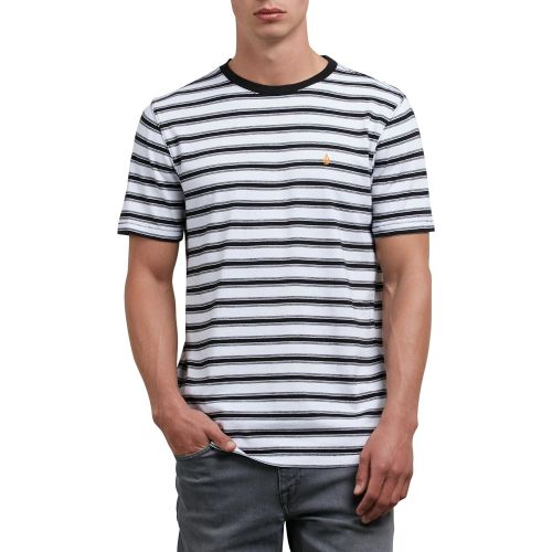  Volcom Mens Briggs Crew Short Sleeve Striped Knit Shirt