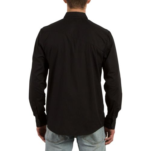  Volcom Mens Everett Solid Cotton Woven Long Sleeve Shirt