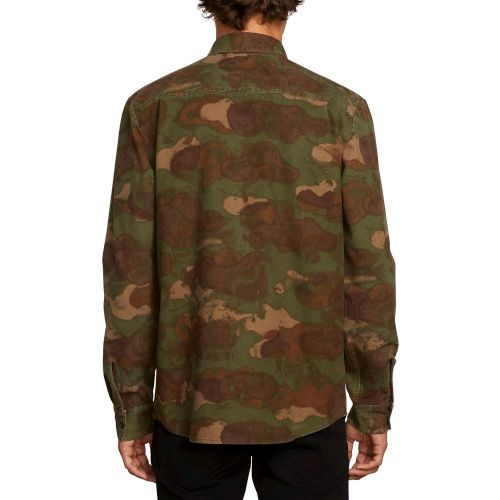  Volcom Mens Hucker Long Sleeve Camo Button Up Shirt