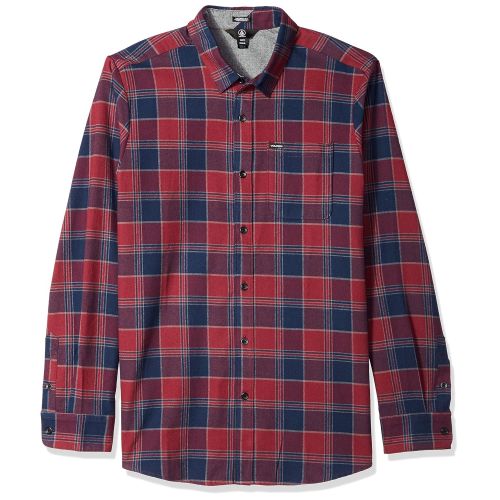  Volcom Mens Caden Long Sleeve Button Up Flannel Shirt