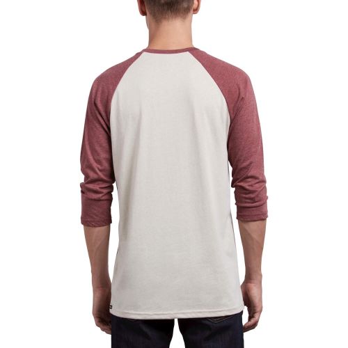  Volcom Mens Solid Heather 3/4 Sleeve Raglan Shirt