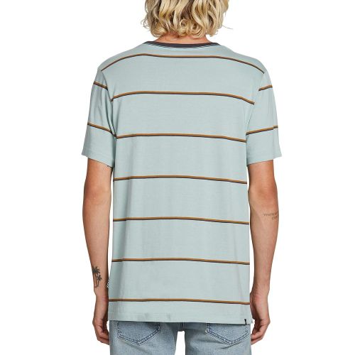  Volcom Mens Shaneo Striped Crew Neck Short Sleeve Shirt