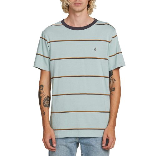  Volcom Mens Shaneo Striped Crew Neck Short Sleeve Shirt