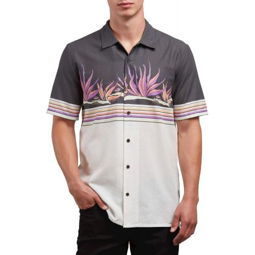  Volcom Mens Algar Short Sleeve Button Up Shirt