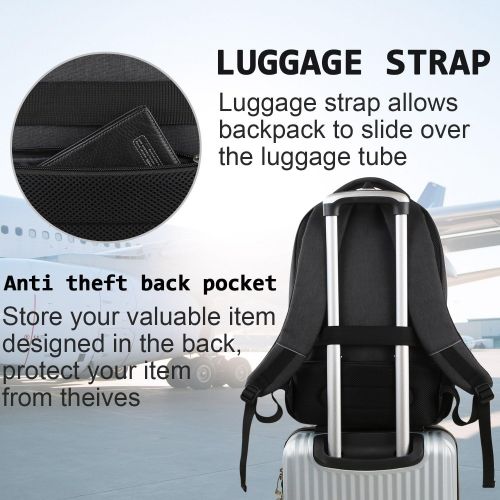  [아마존 핫딜] [아마존핫딜]Volher Laptop Backpack,Business Travel Anti Theft Slim Durable Laptops Backpack with USB Charging Port,Water Resistant College School Computer Bag for Women & Men Fits 15.6 Inch Laptop an