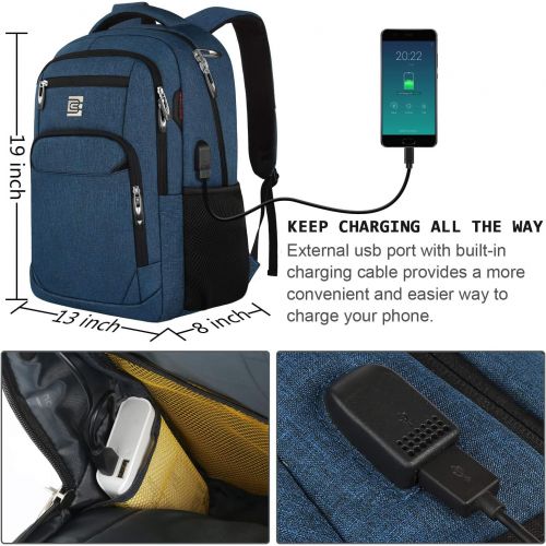  [아마존베스트]Volher Laptop Backpack,Business Travel Anti Theft Slim Durable Laptops Backpack with USB Charging Port,Water Resistant College School Computer Bag for Women & Men Fits 15.6 Inch Laptop an