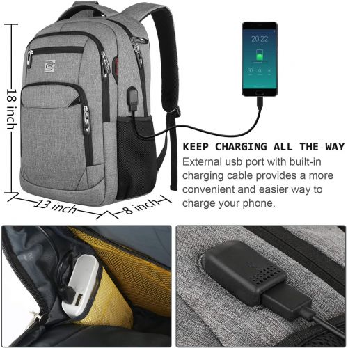  [아마존베스트]Volher Laptop Backpack,Business Travel Anti Theft Slim Durable Laptops Backpack with USB Charging Port,Water Resistant College School Computer Bag for Women & Men Fits 15.6 Inch Laptop an