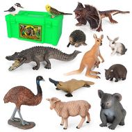 Volnau Animal Toys Figurines 12PCS Australia Animal Figures Zoo Pack for Kids Christmas Birthday Gift Preschool Educational Kangaroo Koala Bear The Land Down Under Animals Sets