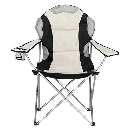  Volowoo Heavy Duty Camping Chairs,Portable Folding Oversized Camping Chair with 1 Cup Holder for Indoor or Outdoor,Support 330 LBS Weight Capacity for Beach Patio Pool Park (Grey&Black)