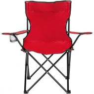 Volowoo Camp Chair,Portable Folding Chair with Arm Rest Cup Holder and Carrying and Storage Bag (Red, (19.69 x 19.69 x 31.50))