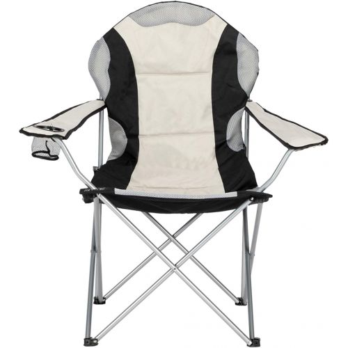  Volowoo Heavy Duty Camping Chairs,Portable Folding Oversized Camping Chair with 1 Cup Holder for Indoor or Outdoor,Support 330 LBS Weight Capacity for Beach Patio Pool Park (Grey&Black)