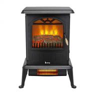 Volowoo Portable Electric Infrared Quartz Stove Heater, 1500w Infrared Heater / Electric Fireplace / Electric Fireplace Stove for Indoor Use,Black