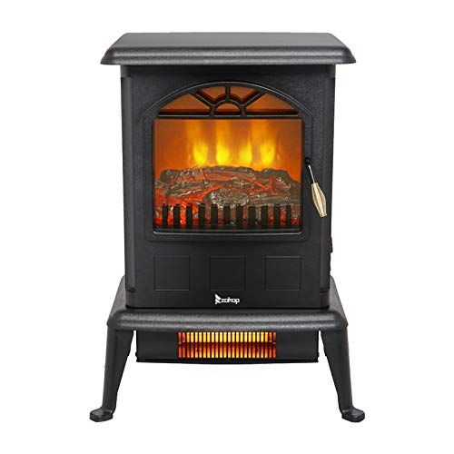  Volowoo Portable Electric Infrared Quartz Stove Heater, 1500w Infrared Heater / Electric Fireplace / Electric Fireplace Stove for Indoor Use,Black