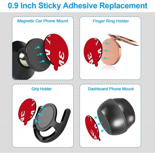  [아마존베스트]10 Pack 3M Sticky Adhesive Replacement Compatible with Socket Mount Base, VOLPORT VHB Sticker Pads for Car Magnetic Phone Holder and 2pcs Double Sided Tape for Collapsible Grip & S