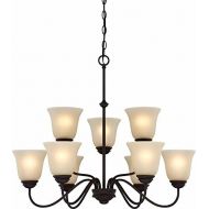 Volume Lighting V2259-79 Chandelier, 30 x 30 x 25, Antique Brass Finish