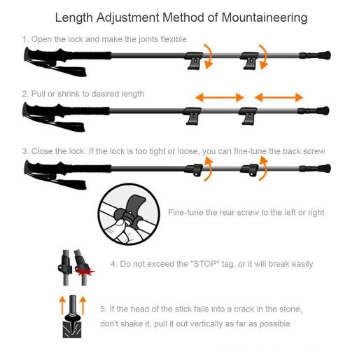  Volwco Trekking Poles - Collapsible, Strong, Lightweight, Shock-Absorbent, Carbon Fiber Hiking, Walking & Running Sticks with Natural Cork Grips, 1 Pair