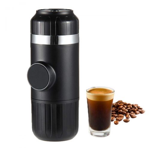  Volwco Tragbare Espressomaschine, Filterkaffeemaschine, Mini-Kompaktreisekaffeemaschine Einfache Reinigung Und Platzersparnis Fuer Zuhause, Buero, Reisen, Outdoor, Schwarz