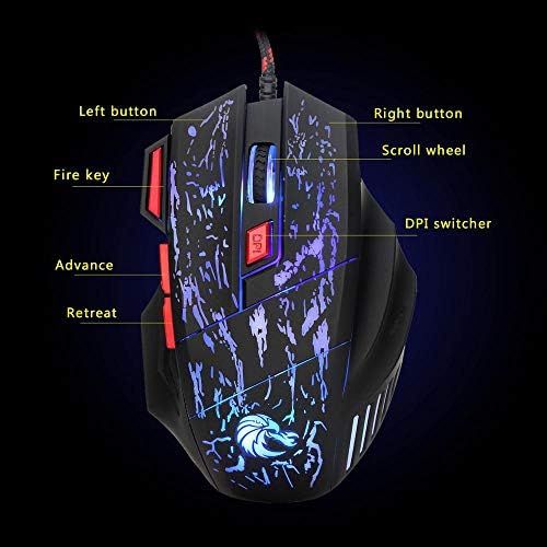  [아마존베스트]Volwco Mechanical Gaming Keyboard Einhand Gaming Tastatur 35 Schluessel LED RGB Hintergrundbeleuchtung Schnell Responsive Mini Gaming Keypad Mit Gaming Mouse Fuer Xbox One / PS4 / PC