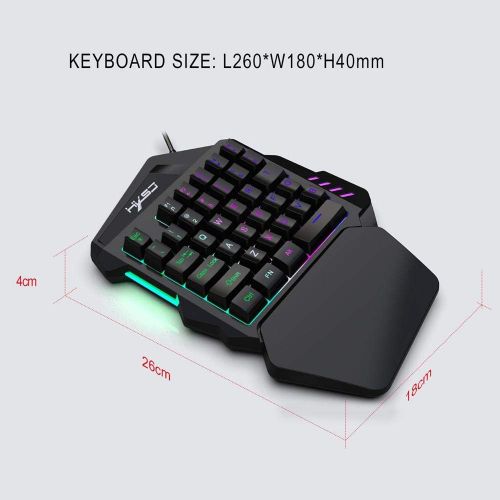  [아마존베스트]Volwco Mechanical Gaming Keyboard Einhand Gaming Tastatur 35 Schluessel LED RGB Hintergrundbeleuchtung Schnell Responsive Mini Gaming Keypad Mit Gaming Mouse Fuer Xbox One / PS4 / PC