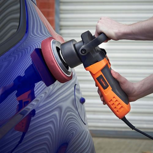  VonHaus 6 Dual Action Buffer Polisher Machine with 6 Variable Speeds, Random Orbit and 4 Pads for Polishing, Wash Mitt, Microfiber Cloth and Carrying Bag - Ideal for Cars, Boats an