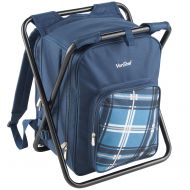VonShef 2 in 1 Blue Picnic/Outdoor Activity Backpack & Stool