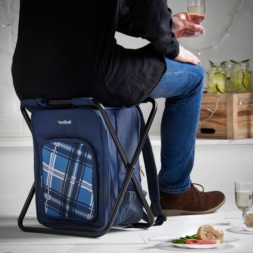  VonShef 2 in 1 Blue Picnic/Outdoor Activity Backpack & Stool