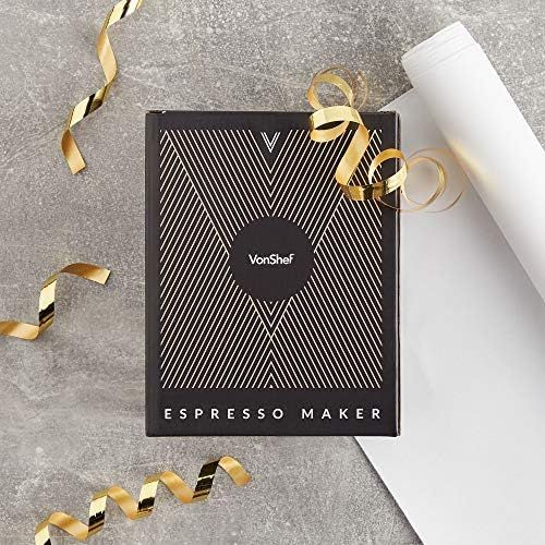  VonShef Italienischer Espresso- Kaffee- oder Mokka-Maker 6 Tassen/300ml Herdplatte Macchinetta enthalt eine Ersatzdichtung und Filter