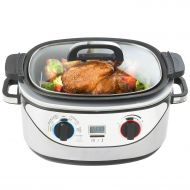 VonShef 8 in 1 Multi Cooker 5-Quart Stainless Steel - Slow Cook, Simmer, Sear, Roast, Bake, Steam & Warm