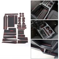 Voodonala Red Anti-dust Non-Slip Interior Door Cup Arm Box Storage Mat t for Ford F150 2016 2017