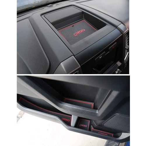  Voodonala Red Anti-dust Non-Slip Interior Door Cup Arm Box Storage Mat t for Ford F150 2016 2017